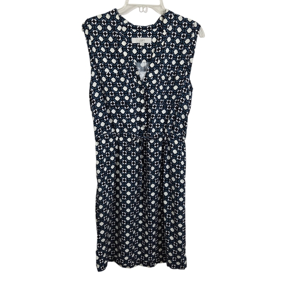 LOFT Dresses & Skirts - NWT LOFT Dress Sleeveless Geometric Print Short Tie Waist Size Medium